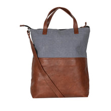 Load image into Gallery viewer, Jamie Up-Cycled Canvas Convertible Women&#39;s Tote Bag Gray