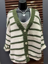 Load image into Gallery viewer, Green Stripe Cardigan