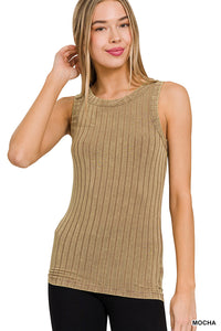 Mocha Ribbed Tank Top