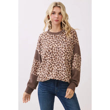 Load image into Gallery viewer, Leopard Print Drop Shoulder Pullover
