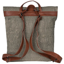 Load image into Gallery viewer, Landry Up-Cycled Canvas Convertible Women&#39;s Backpack