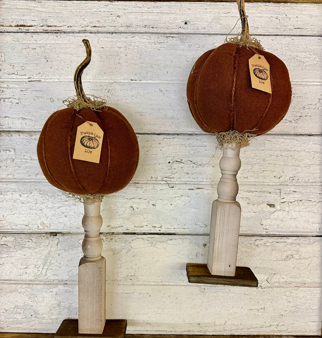 Stuffed Pumpkin on Spool