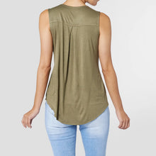 Load image into Gallery viewer, Erin Pleat Back Tank Olive