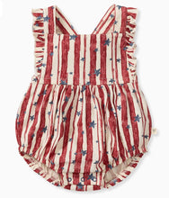 Load image into Gallery viewer, Stars and Stripes Baby Girl Bubble Romper