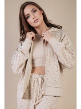 Load image into Gallery viewer, Oversized Floral Printed Zip Up Casual Hoodie Top
