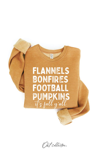 Flannels Bonfires Graphic Sweatshirt Mustard