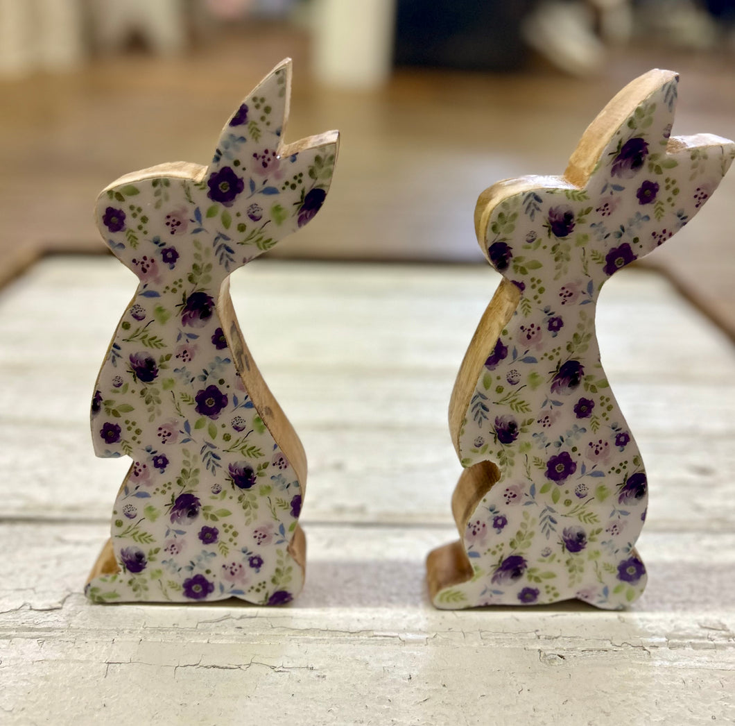 Wooden Floral Bunny