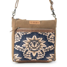 Load image into Gallery viewer, Crestbloom Vintage Crossbody Bag For Women in Navy with Print Detail