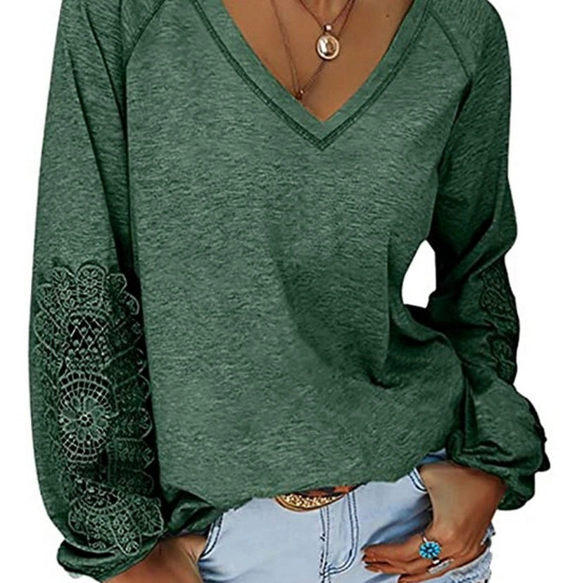 Green Detailed Sleeve Top