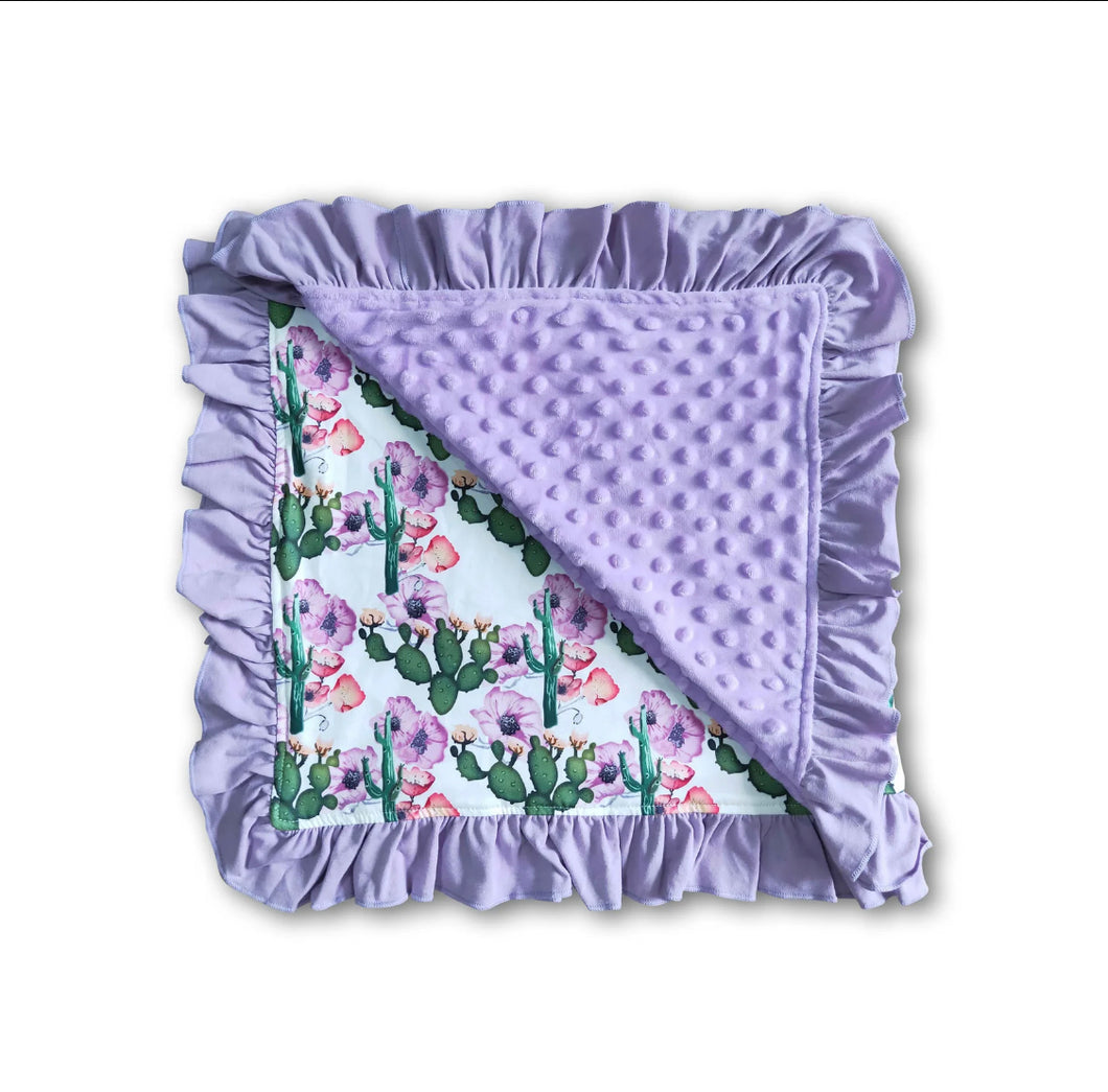 Lavender Cactus Minky Blanket