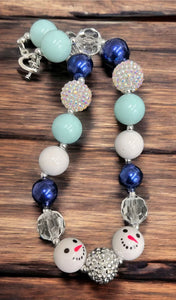 Blue Snowman Bubblegum Necklace
