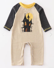 Load image into Gallery viewer, Haunted House Stripe Romper