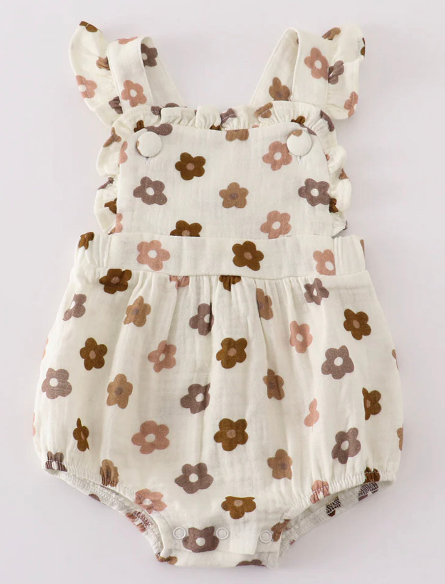 Khaki Floral Romper