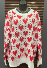 Load image into Gallery viewer, Ivory Heart Sweater PLUS