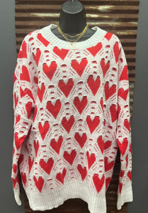 Ivory Heart Sweater PLUS