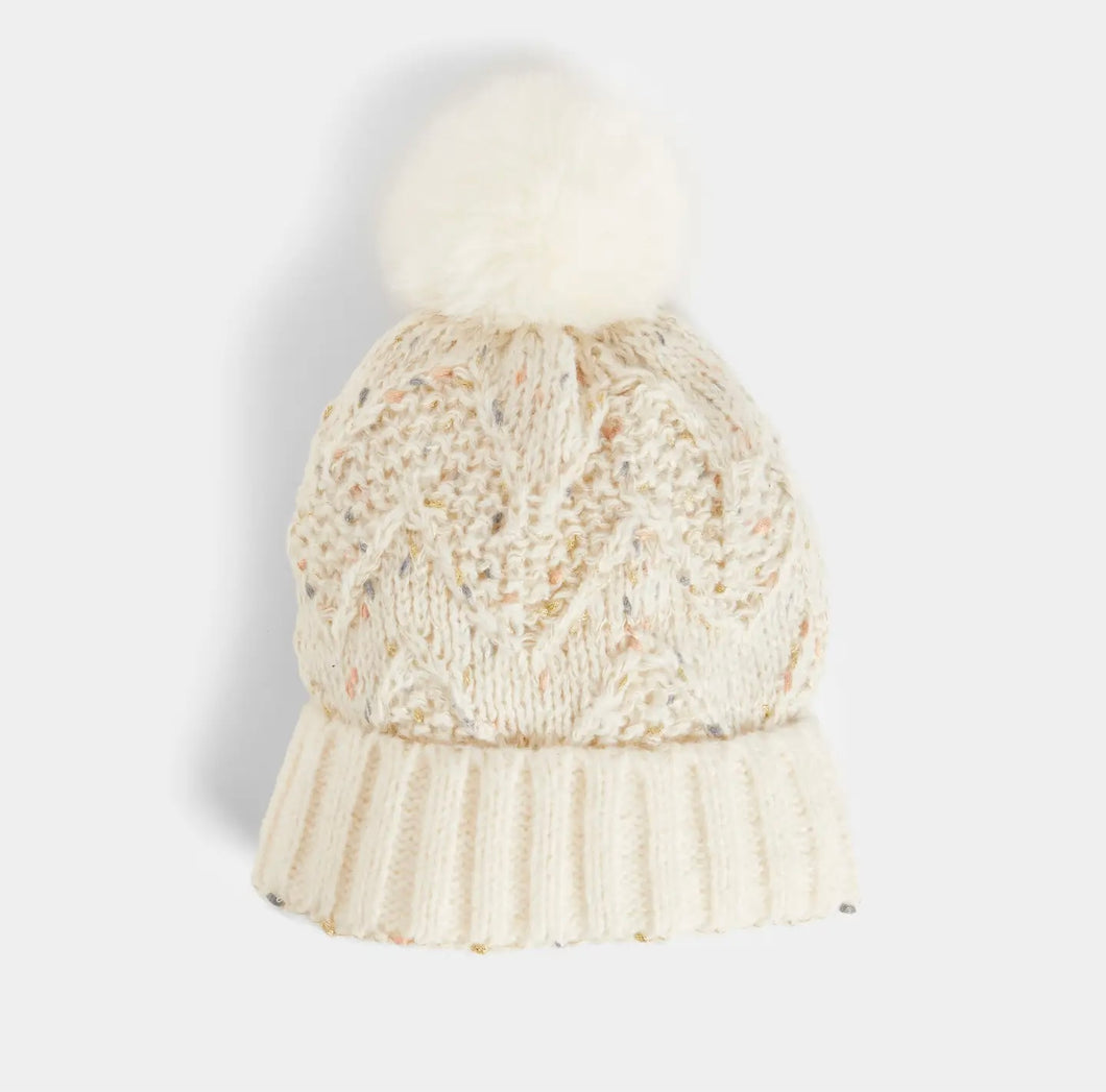 White Confetti Pom Hat