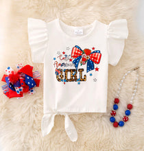 Load image into Gallery viewer, Cute American Girl Tie Top
