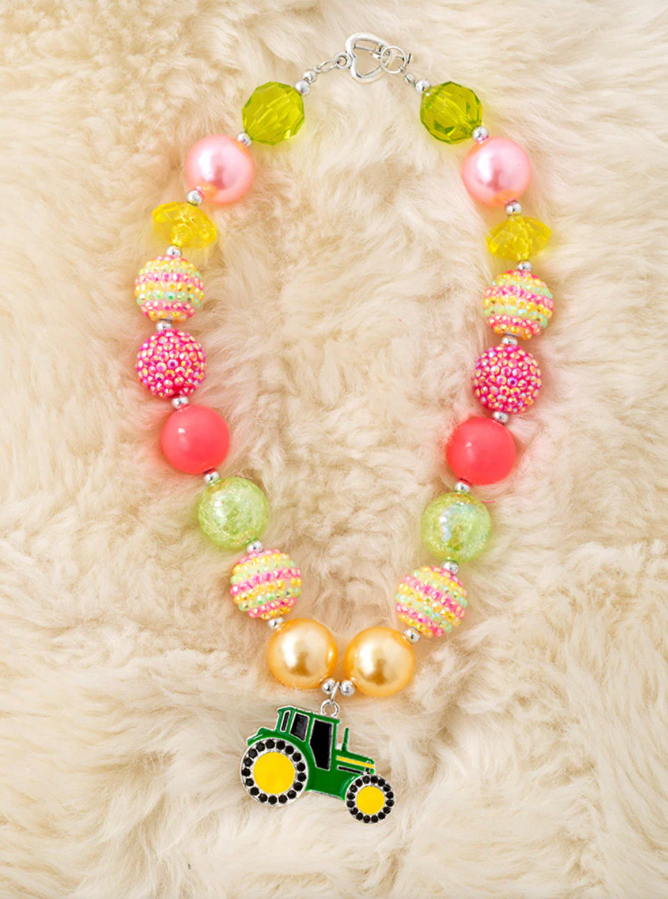 Tractor Bubblegum Necklace