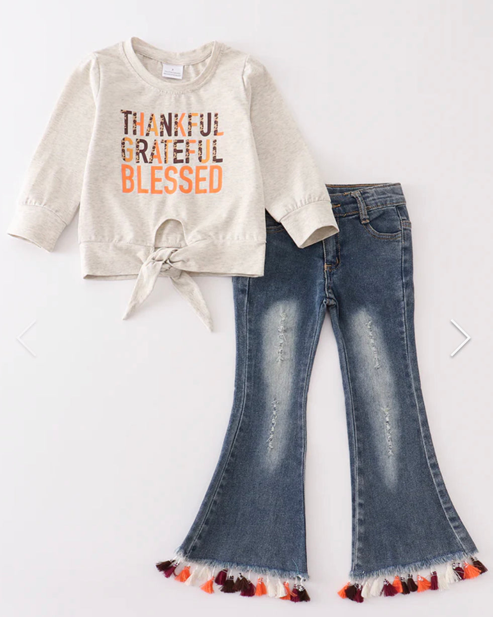 Denim Bell Tassel Jeans