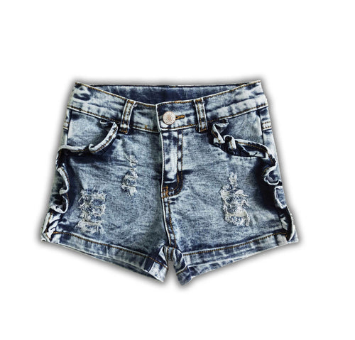 Washed Denim Shorts