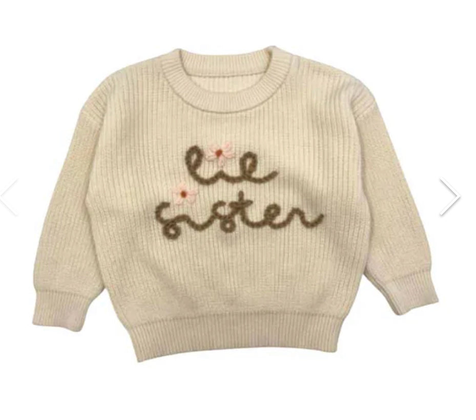Lil Sister Embroidered Sweater