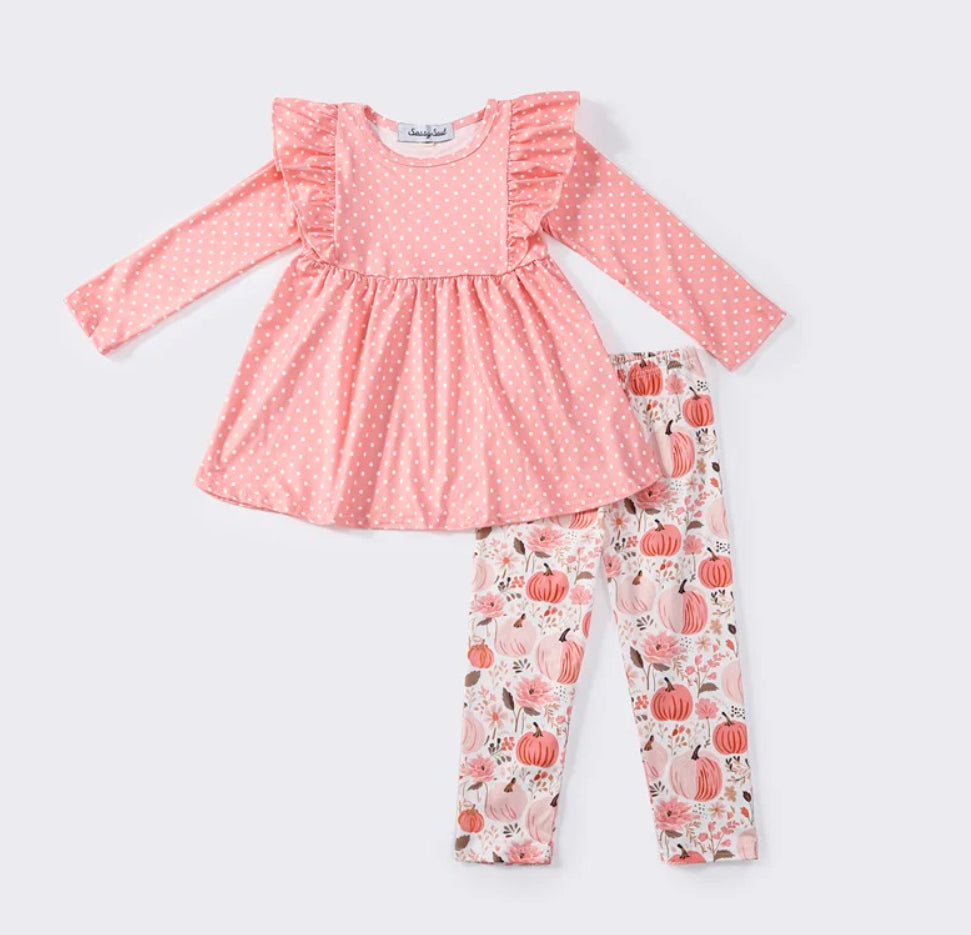 Pink Pumpkin Floral Set