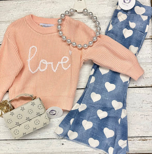 Chambray Heart Bell Pants