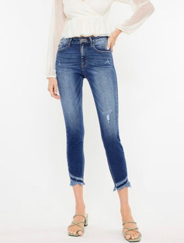 Kancan High Rise Frayed Hem Jeans