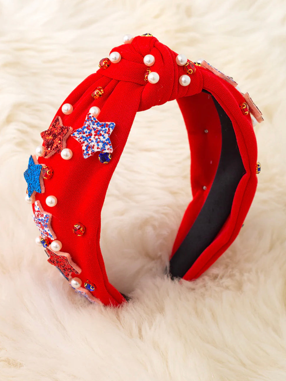 Red Star Beaded Headband