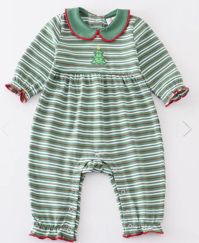 Stripe Christmas Tree Romper