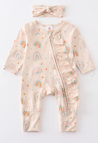 Rainbow Ruffle Romper