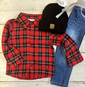 Red Plaid Button Down