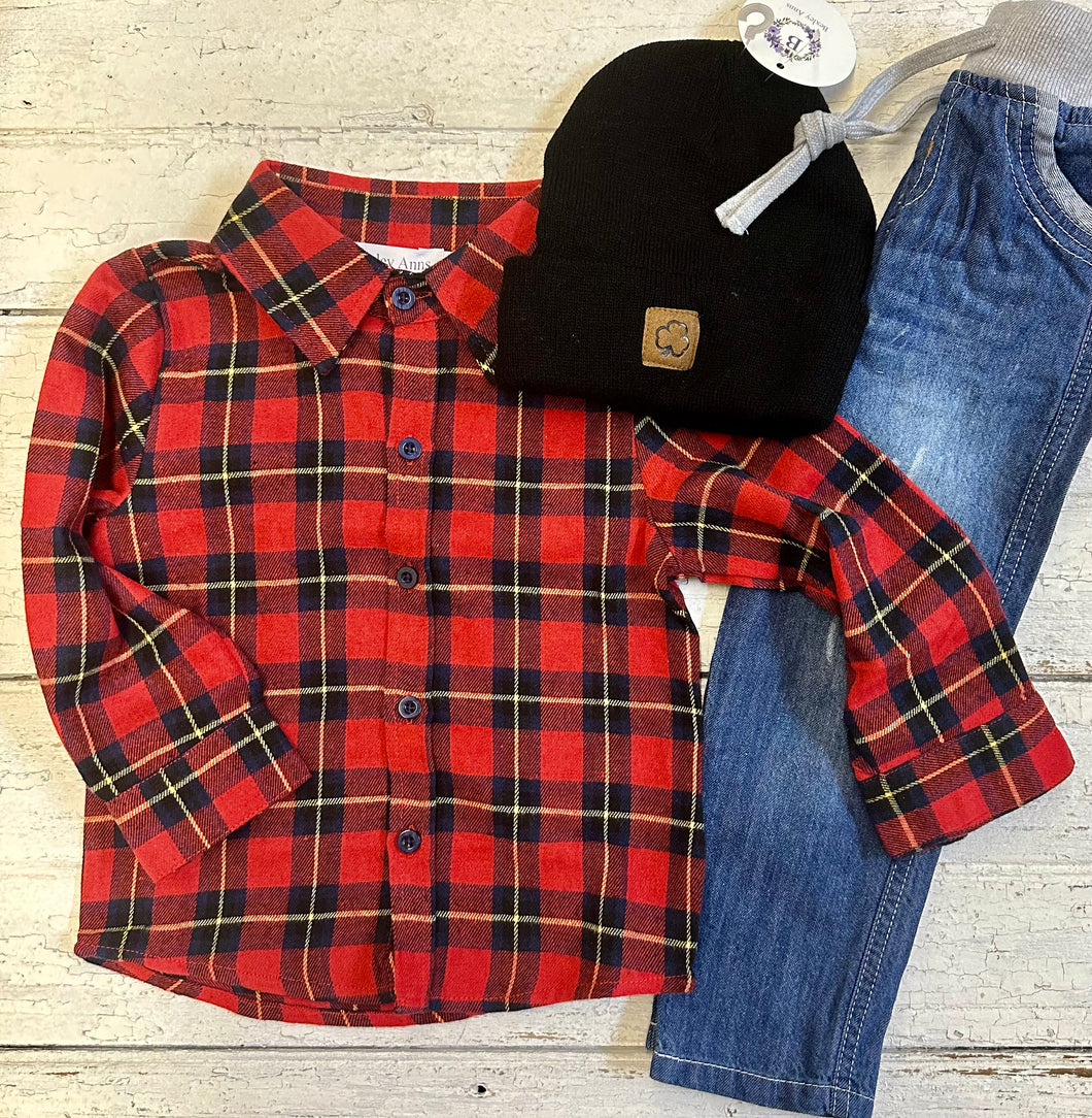 Red Plaid Button Down