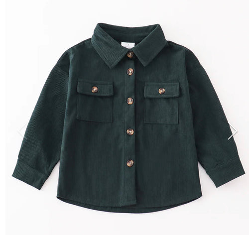 Green Corduroy Button Down