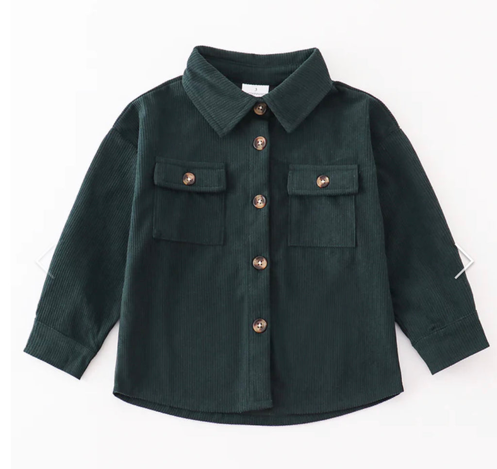 Green Corduroy Button Down