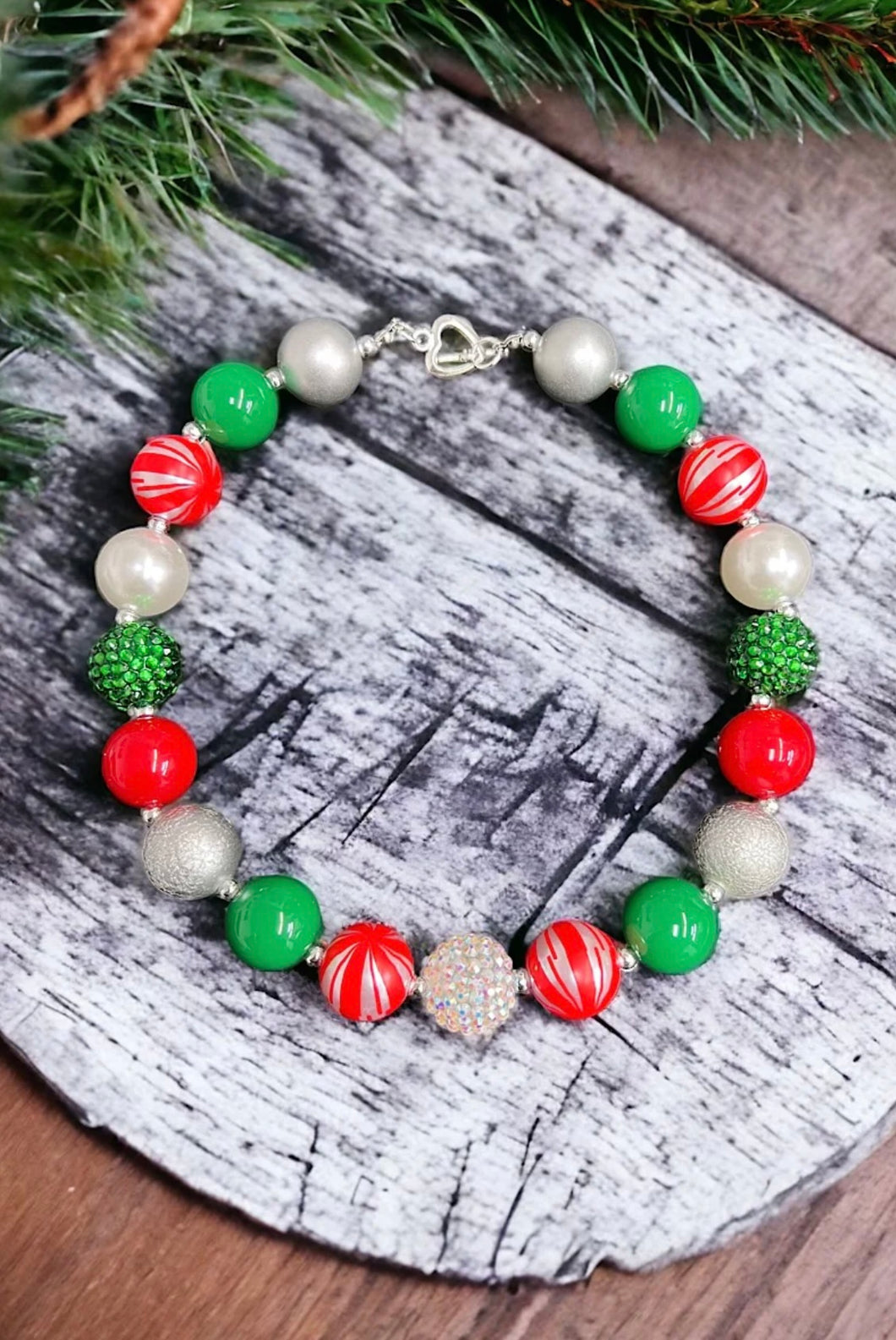Multi Christmas Bubblegum Necklace