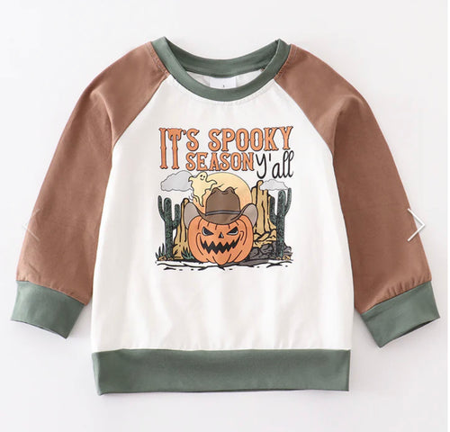 It's Spooky Season Colorblock Shirt