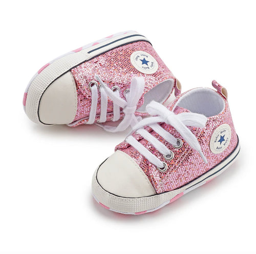 Pink Glitter Baby Shoes