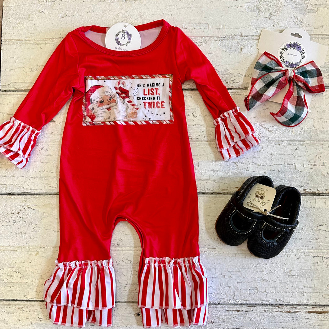 Santa Nice List Romper