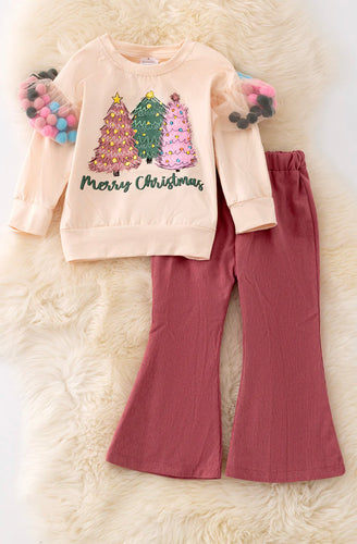 Pink Corduroy Flare Pants