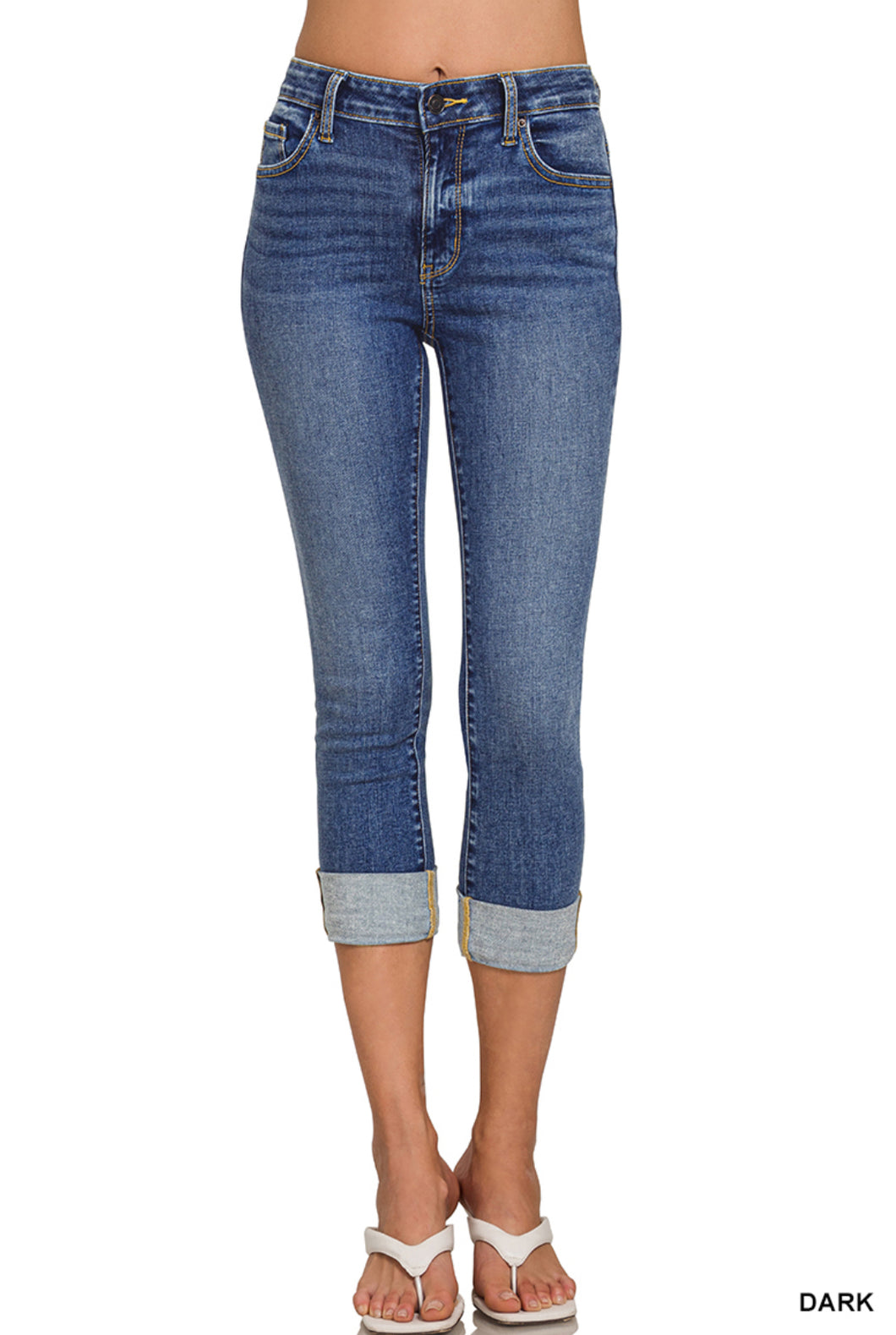 Cuffed Skinny Cropped Jeans