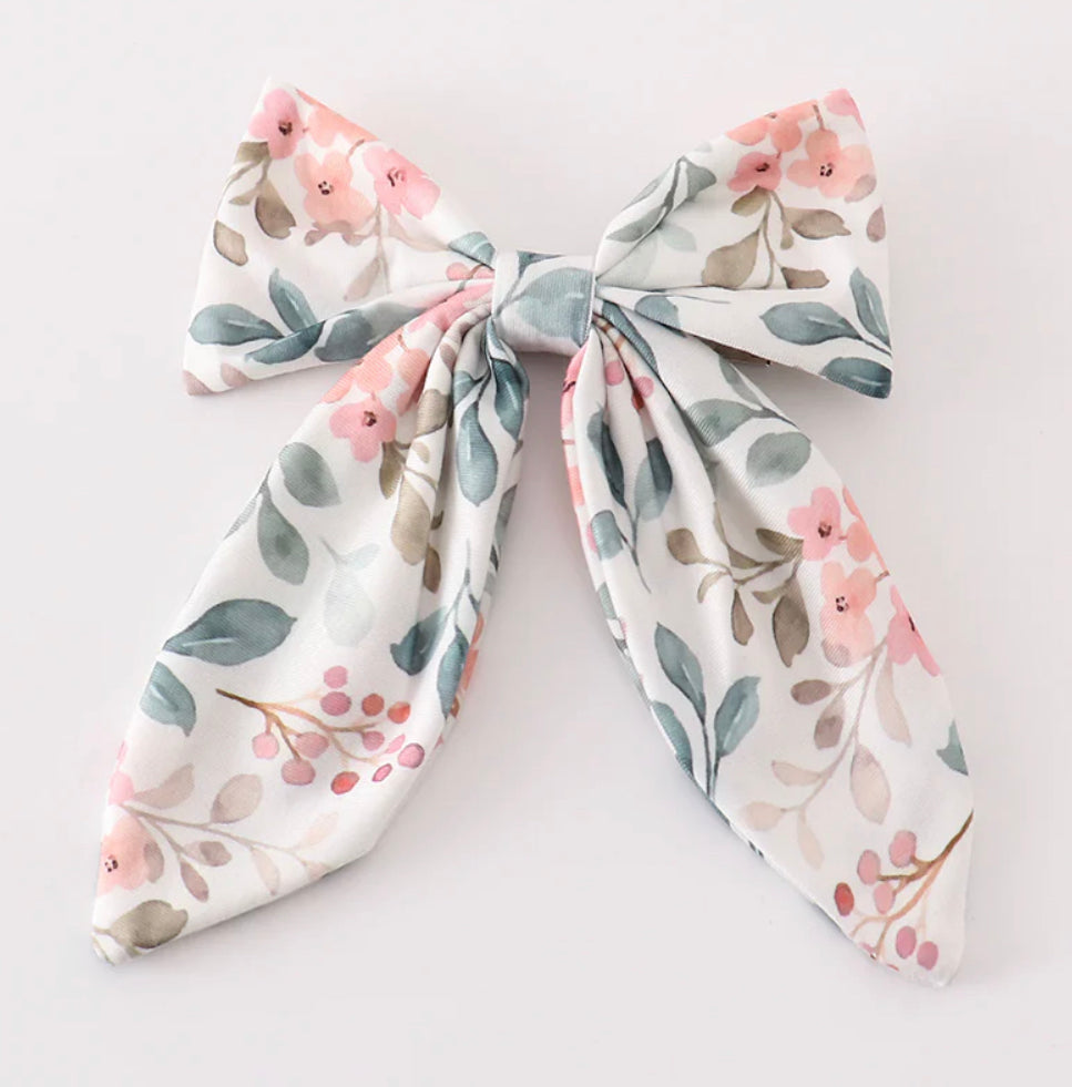 Sage Floral Bow