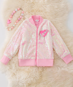 Love Sequin Bomber Jacket