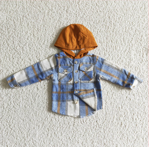 Blue Hooded Flannel