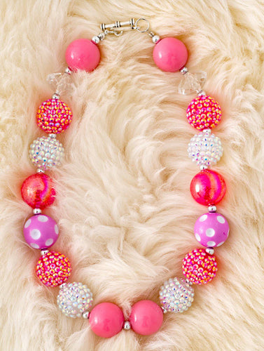 Pink Shimmer Bubblegum Necklace
