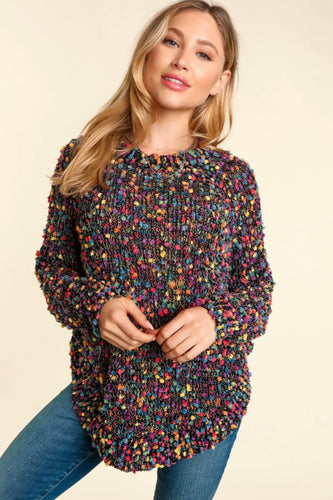 Black Speckled Popcorn Sweater