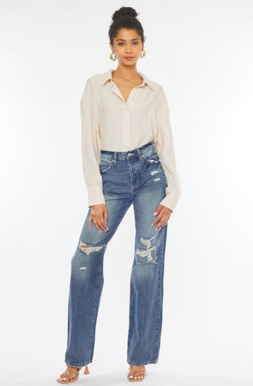 Kancan Ultra High Rise Wide Leg Jeans