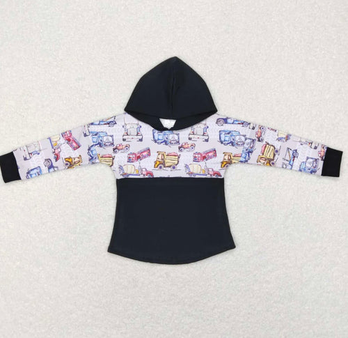 Black Truck Contrast Hoodie