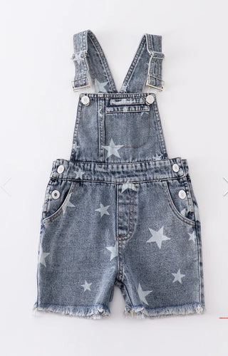 Stars Denim Short Overalls