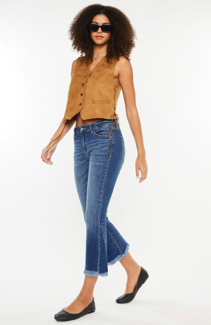 Kancan Mid Rise Crop Flare